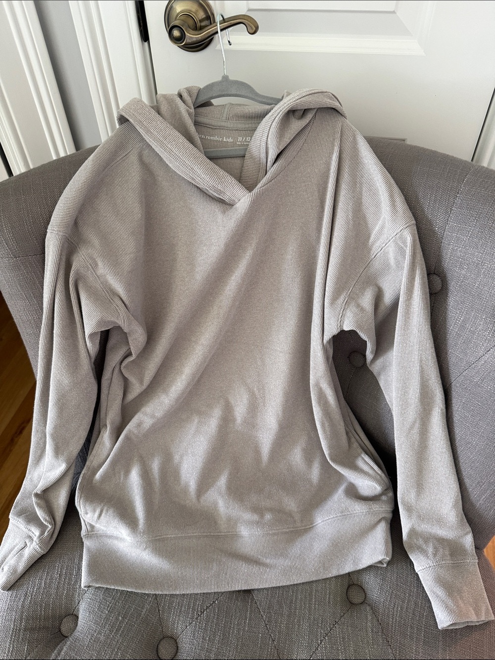 Abercrombie kids Girls Hoodie Sweatshirt in Light Taupe - size 11/12
